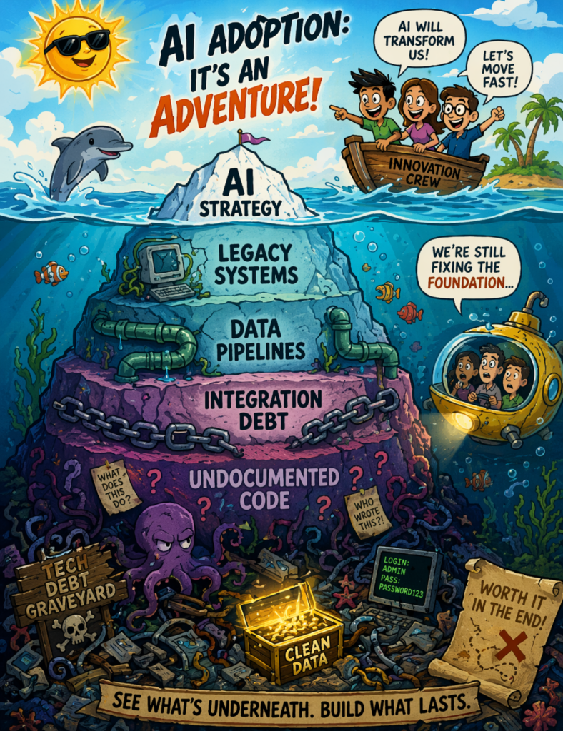 The AI Iceberg: What Leaders Don’t See and Why It Sinks Transformations